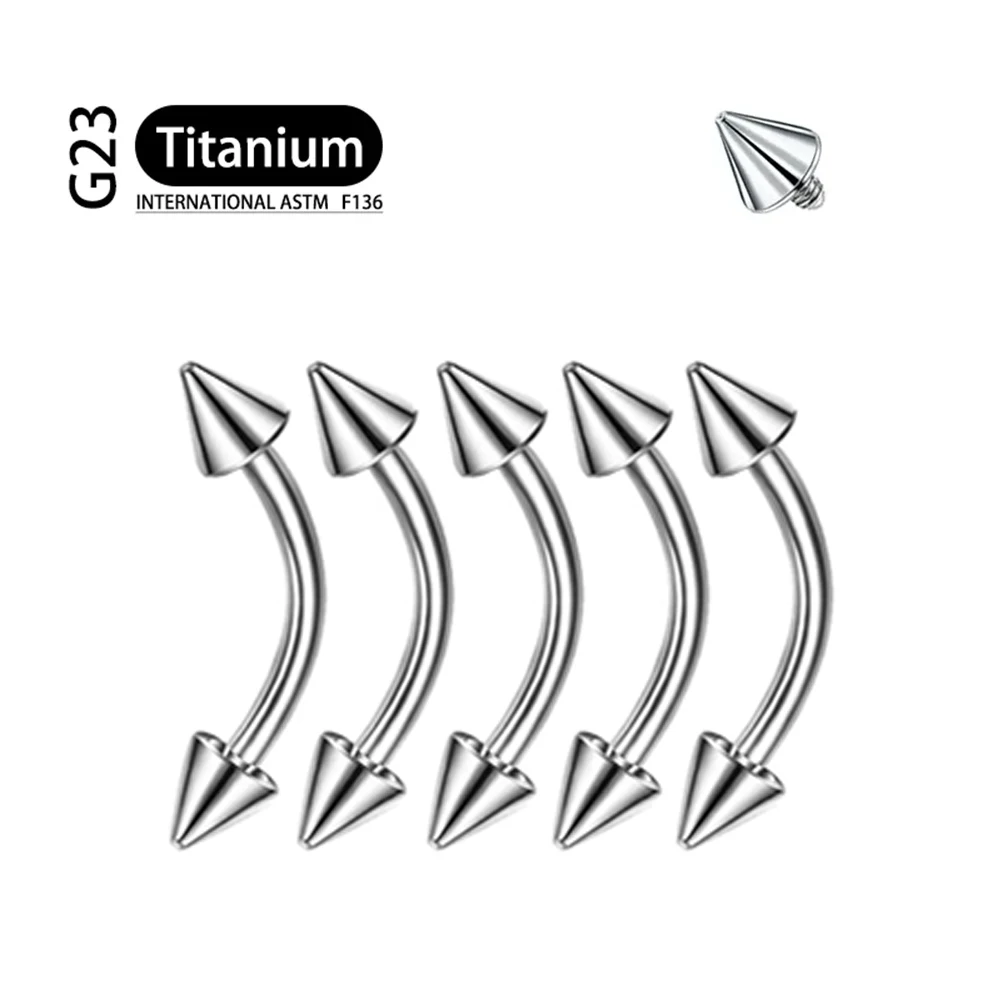 5 Stücke Implantat Grade F136 Titan Gothic Spike Labret Tragus Helix Bar Lip Bar Ringe Stud Knorpel Ohr Piercings Körperschmuck – Detail 16