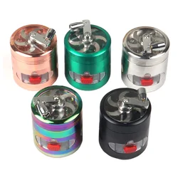 4 Layers Hand Crank Tobacco Grinder Crusher with Drawer 63MM Tobacco Herb Grinder Crusher Mill Hand Muller Grindering Tool