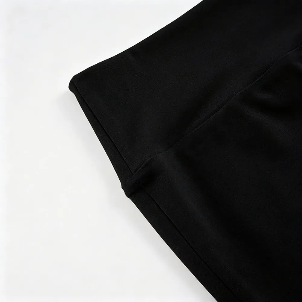 Modischer Rock mit unregelmäßigem Saum, niedriger Taille, schmaler Passform, knielang, Midi-Rock mit Quastenbesatz für Damen – Detail 3
