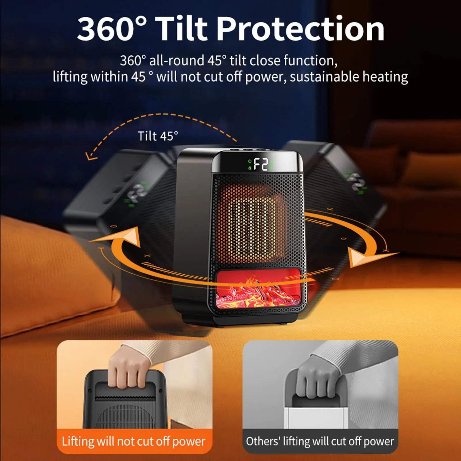 Electric Fireplace Heater Tabletop Warmer Overheating Protection Ornament Adjustable US Adapter Plug Home Decoration for Home