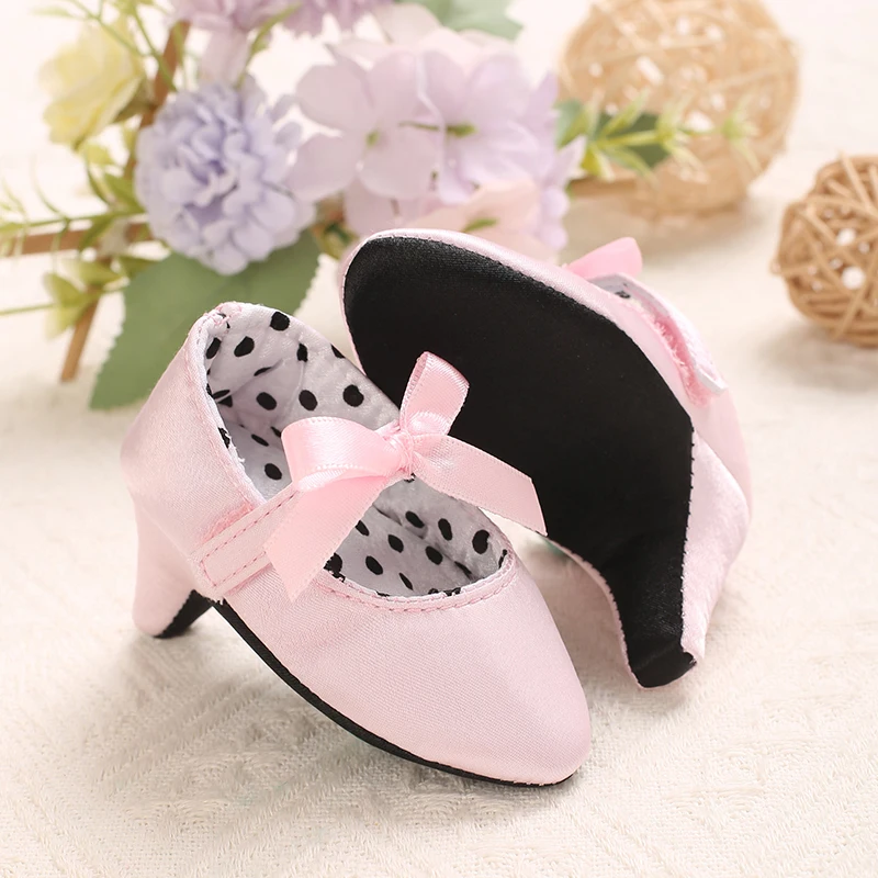 Zapatos de tacón alto para bebé recién nacido, zapatos de fiesta de primer cumpleaños con lazo de princesa, accesorios para fotos de 0 a 12M, novedad de 2022