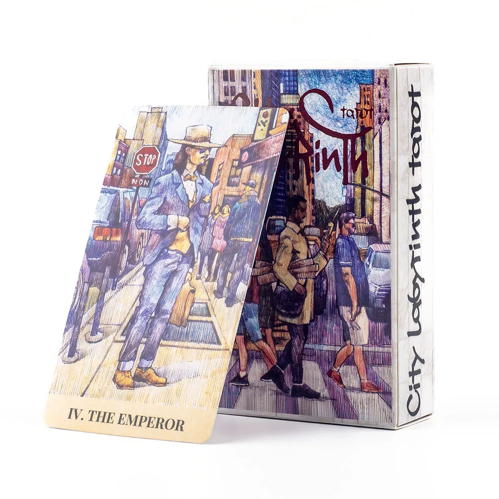 10.3*6cm City Labyrinth Tarot, 78 Cards Tarot Deck | Indy Tarot Pen-drawn about Life In New York In The Early 2000s