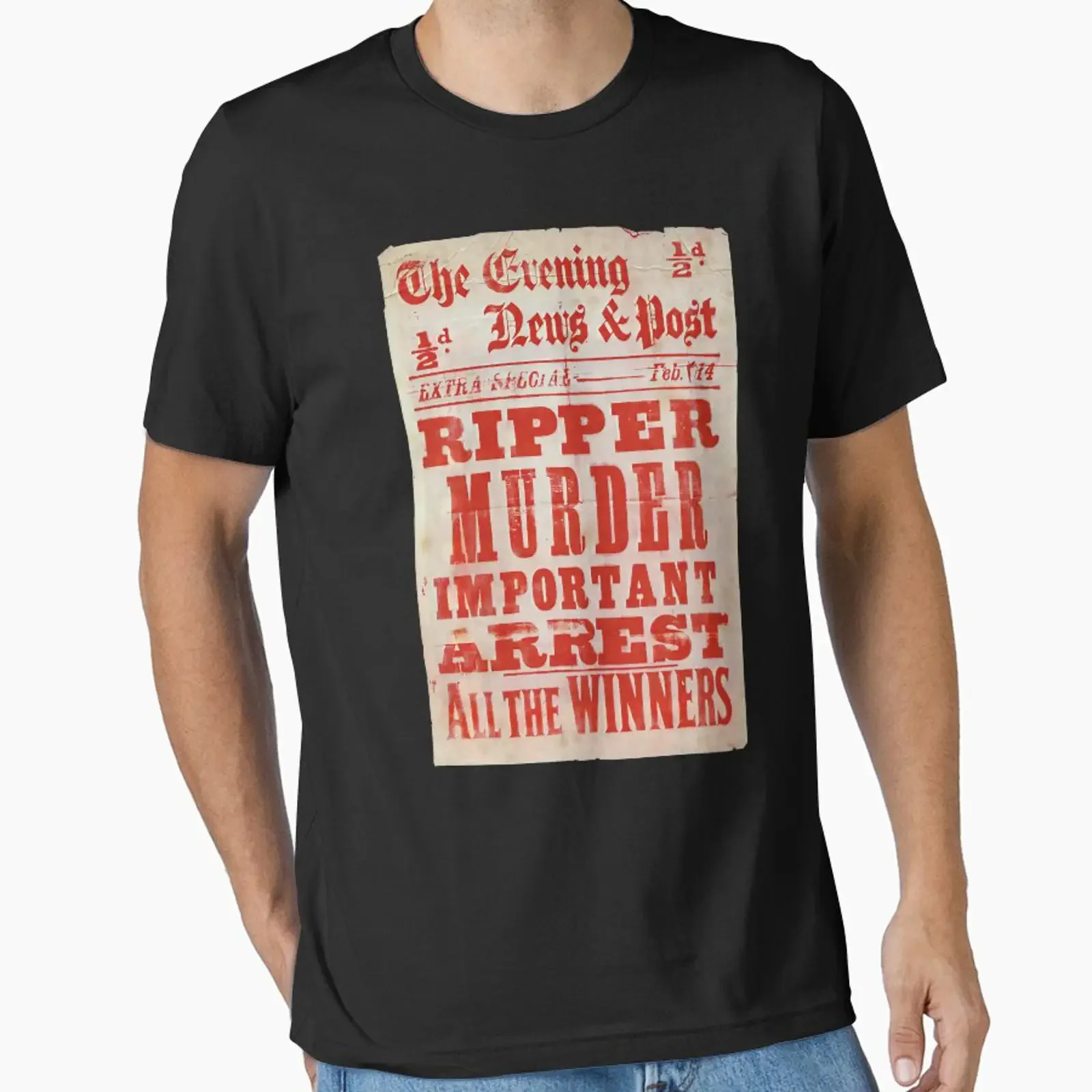 Ripper Murder Newspaper designed and sold by theheadshed vintage Washed designer clothes Unisex Soft Slightly Stretched