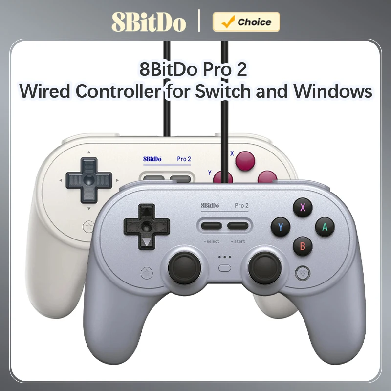 8BitDo Pro 2 Wired Controller Gamepad with Joystick for Nintendo Switch OLED PC with 2 Pro Back Paddle Buttons Game Accessories