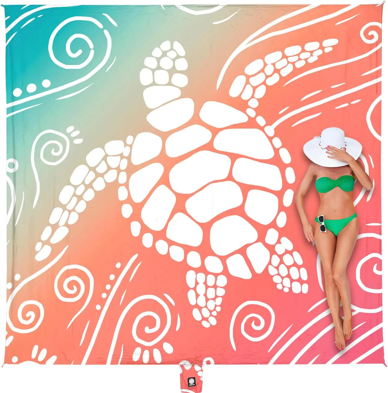 

Beach Blanket Waterproof Sandproof Oversized Extra Large Sand Free Mat with Stakes, Storage Bag for Outdoor Picnic