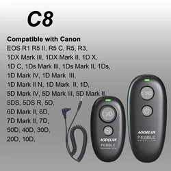 AODELAN Wireless Camera Shutter Release Remote Control For Canon EOS R3, R5C, R5, 1DX III, 6DII,6D,7DII,50D,40D,30D,20D,10D