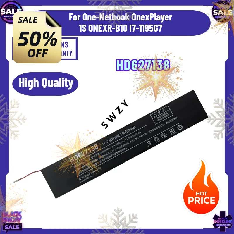 SWZY High-quality HD627138 Laptop Battery For One-Netbook OnexPlayer 1S ONEXR-B10 I7-1195G7 Handheld Game Players PC AEC627138 N