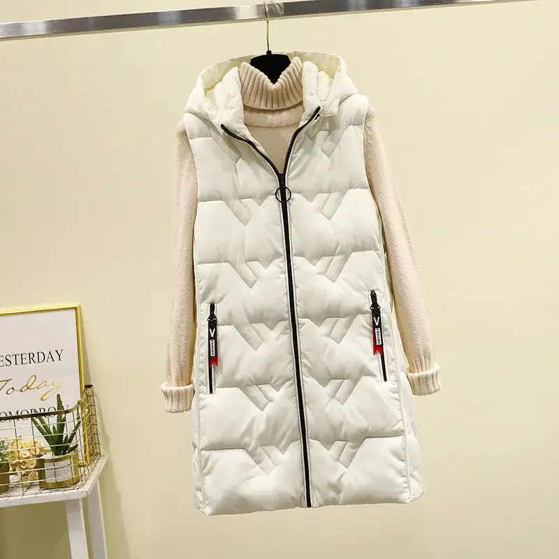 New Autumn Winter Hot Selling Women'S Fashion Casual Female Warm Vest Outerwear Hooded  Waistcoat Ladies  Jacket R165