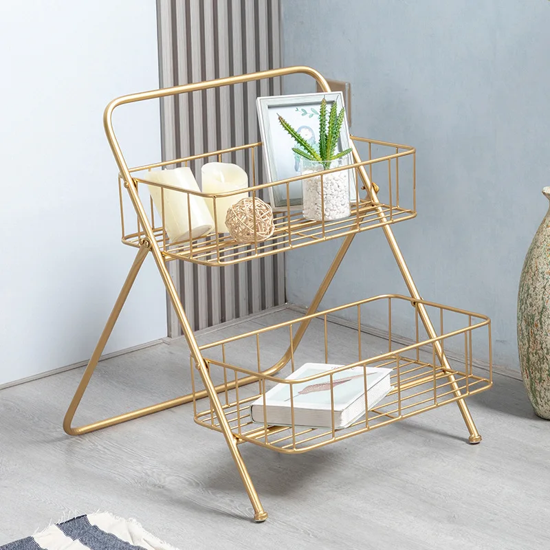 Nordic wrought iron interior storage shelves modern minimalist office folding newspaper shelves bedroom living room magazine rac