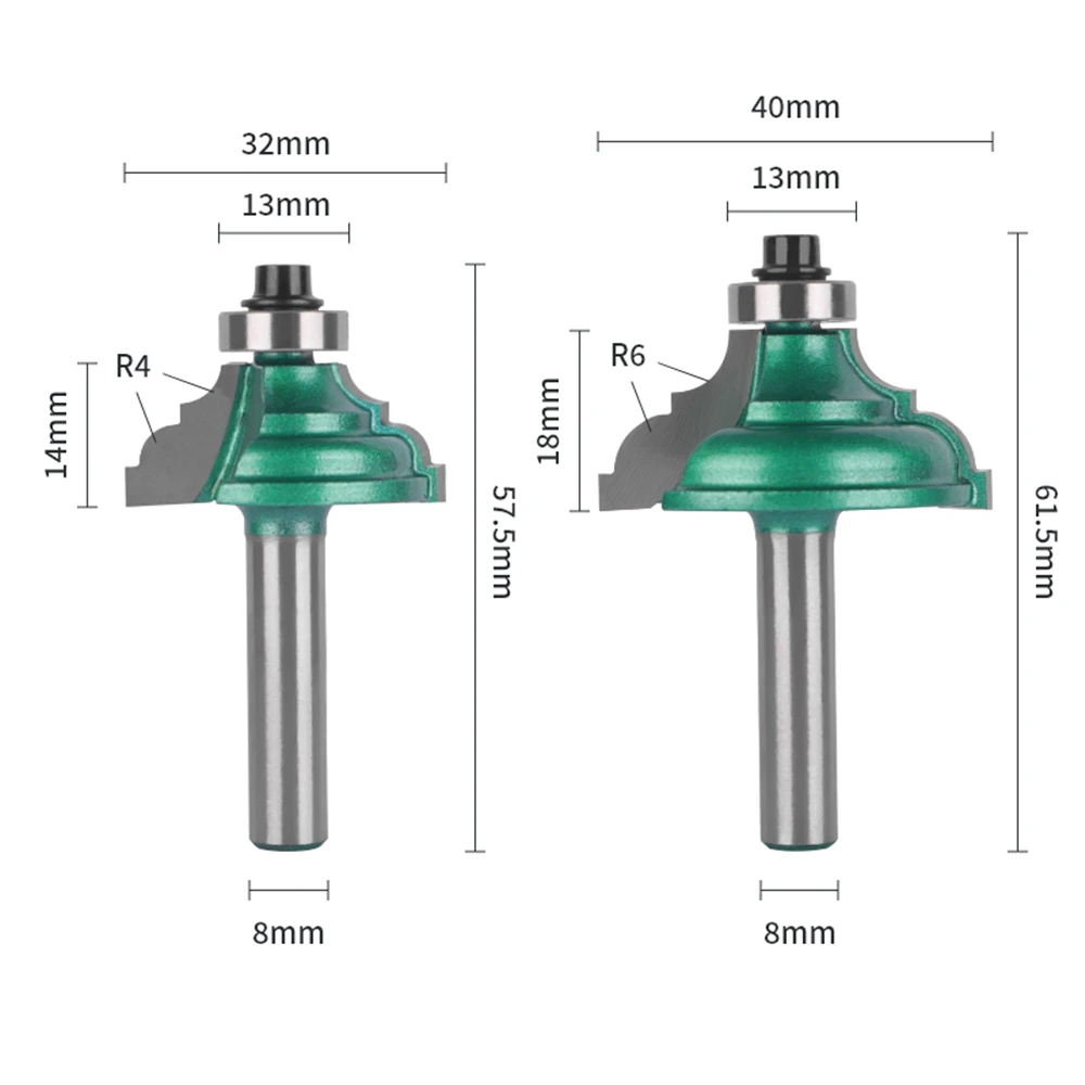 8mm Shank Table Corner Bit Router Bit Carbide Cutter  Woodworking Milling Cutters for Wood Bit Face Mill End Mill Tools