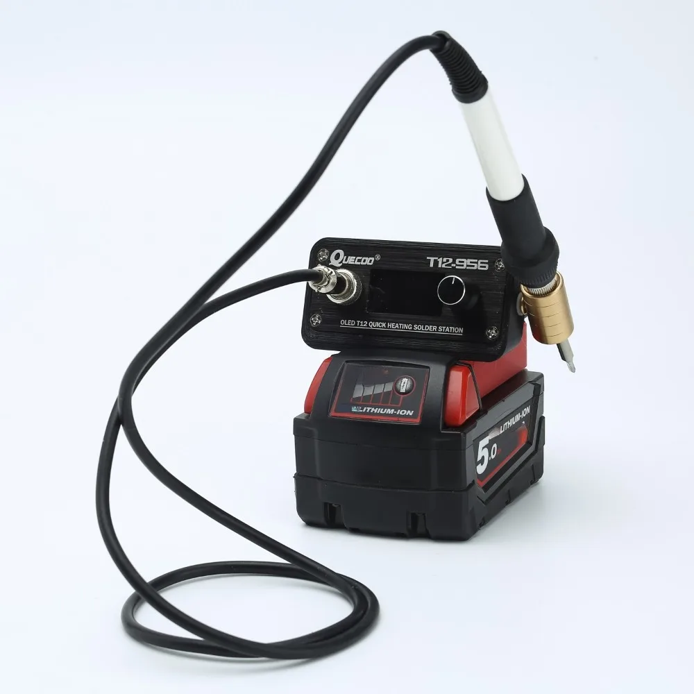 Besi solder tanpa kabel T12 untuk Milwaukee 18V/20V baterai Lithium meja solder Digital cerdas portabel untuk perbaikan DIY