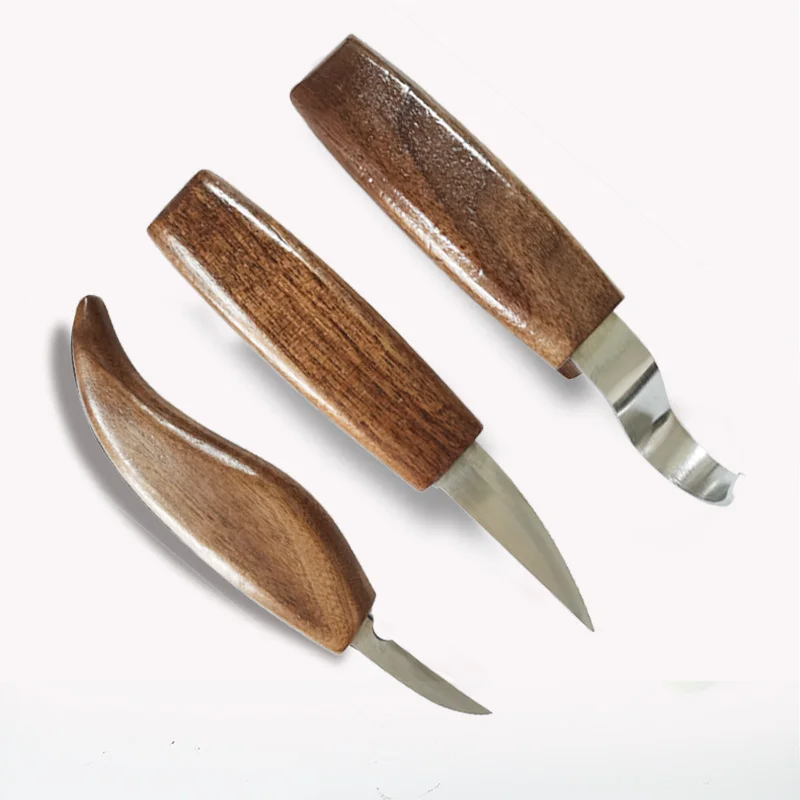 9pcs  Wood Carving Knife Chisel Woodworking Cutter Hand Tool Set Peeling Woodcarving Sculptural Spoon Carving Cutter