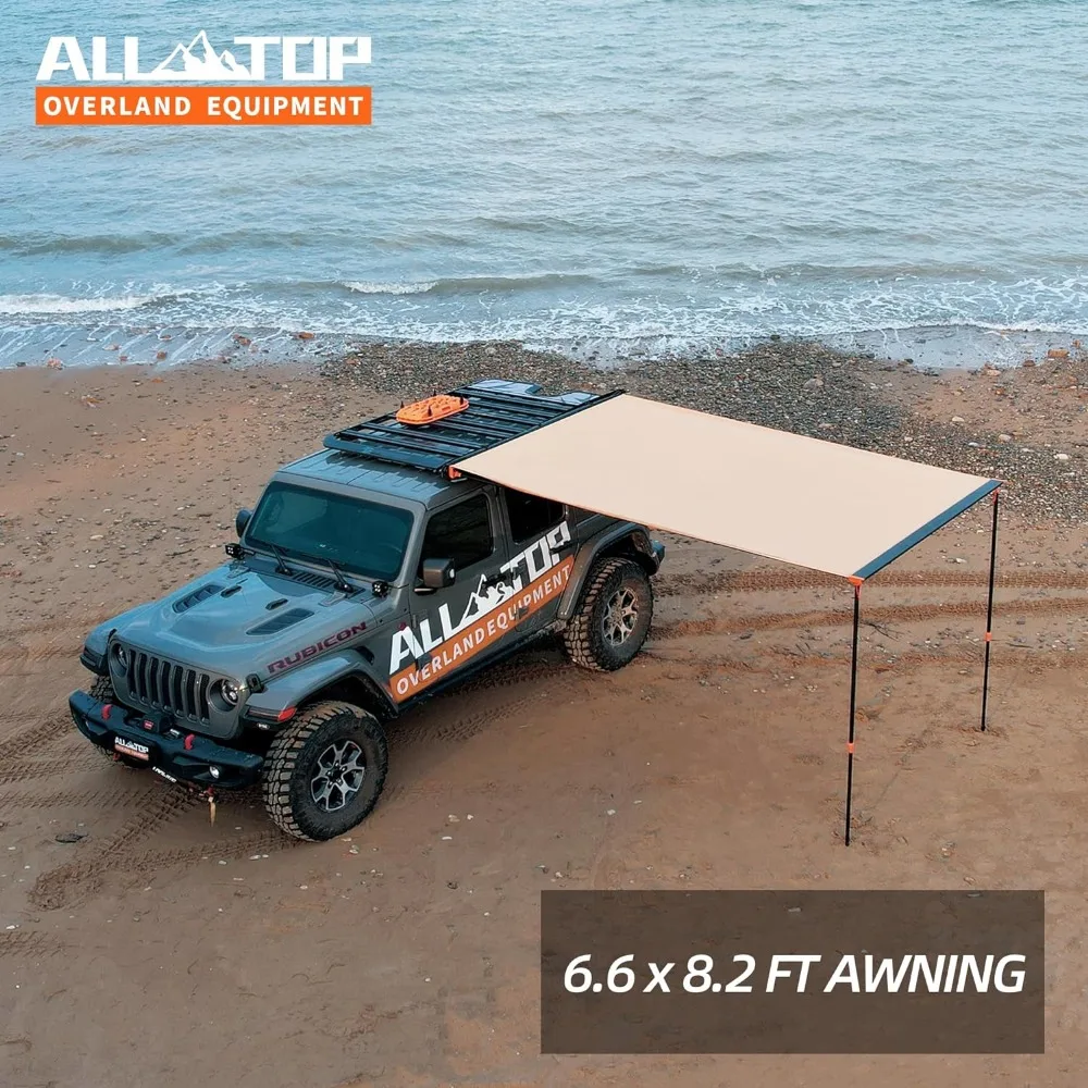 Imagem -06 - Toldo Impermeável do Veículo Telhado Rack Pull-out Sun Shade Shelter Toldos ao ar Livre 6.6x8.2