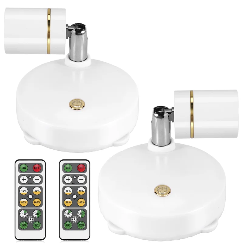 

ABUP-Wireless Spot Lights Battery Operated Accent Lights Indoor Dimmable LED Spotlight Anywhere Rotatable Wall Light(2 Pack)