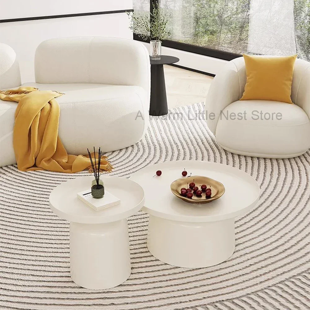 Low Lying Small Coffee Table Set Metal Round White Nordic Living Room Coffee Tables Retro Mini Mesas Dinning Table Set Furniture