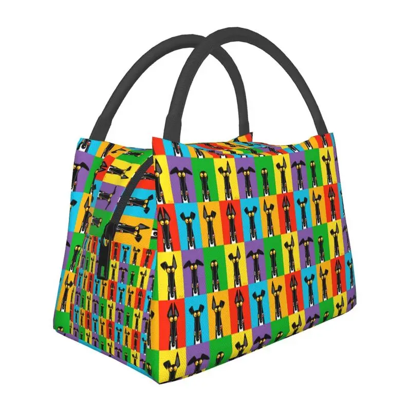 

Greyhound Semaphore Insulated Lunch Bags for Women Resuable Cartoon Dog Cooler Thermal Bento Box Office Picnic Travel