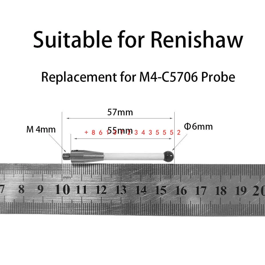 M4 Universal Ceramic Probe replace Renishaw Three-coordinate Ceramic Rod ruby Stylus Probe M4-C5706 Ceramic Head 6.0mm