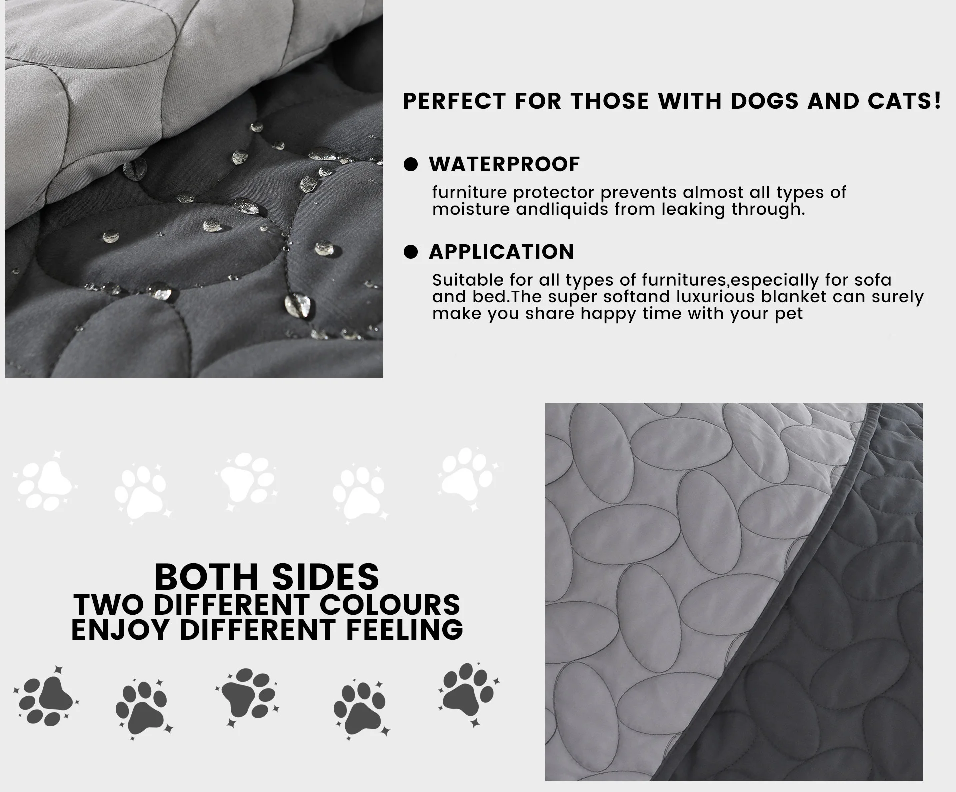 Wasserdichte Hundedecke Sofabezug Haustierdecke für Möbel Bett Couch - Leicht zu Reinigende Hundedecke – Detail 5
