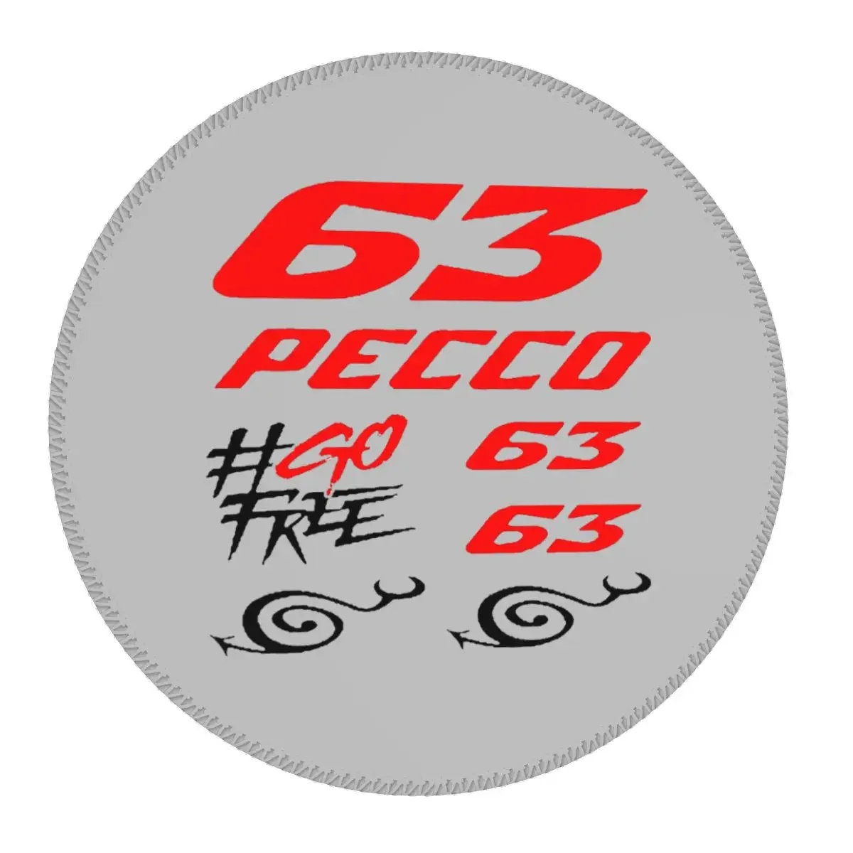 Pecco Bagnaia Round Mouse Pad Computer Keyboard Mouse Mat Gaming PC Desk Mat Office Accessories Table Mats