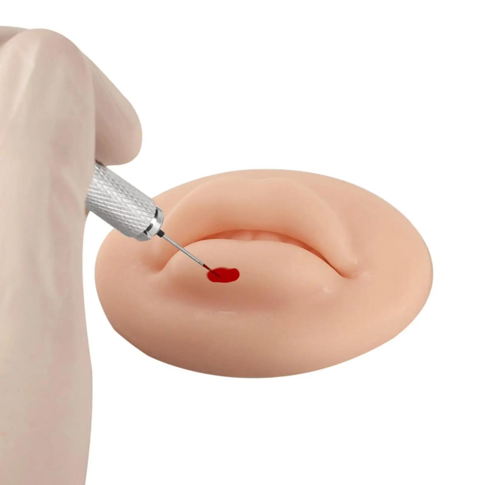 

Soft Practice Silicone Skin, Open Mouth Waterproof Imitation Skin Reusable for Artists Piercing Practice