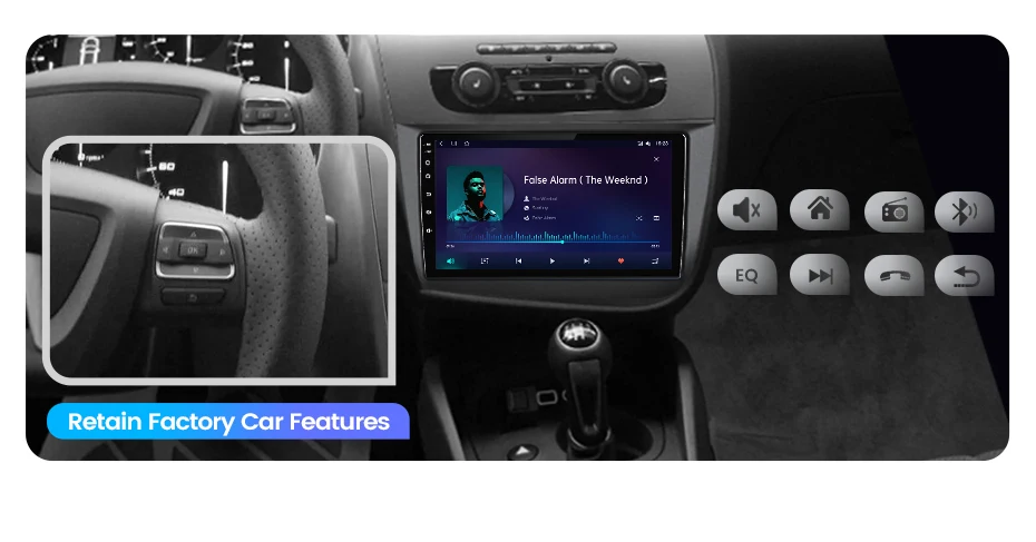 Junsun Kabelloses CarPlay Android Auto Autoradio für Seat Altea 2004 2005-2015 Toledo 3 2 DIN Multimedia-Stereoanlage mit Eingebautem Kühlventilator GPS-Navigation SWC Bluetooth FM RDS DSP IPS-Bildschirm Auto-Intelligentes System 4G WiFi – Detail 7