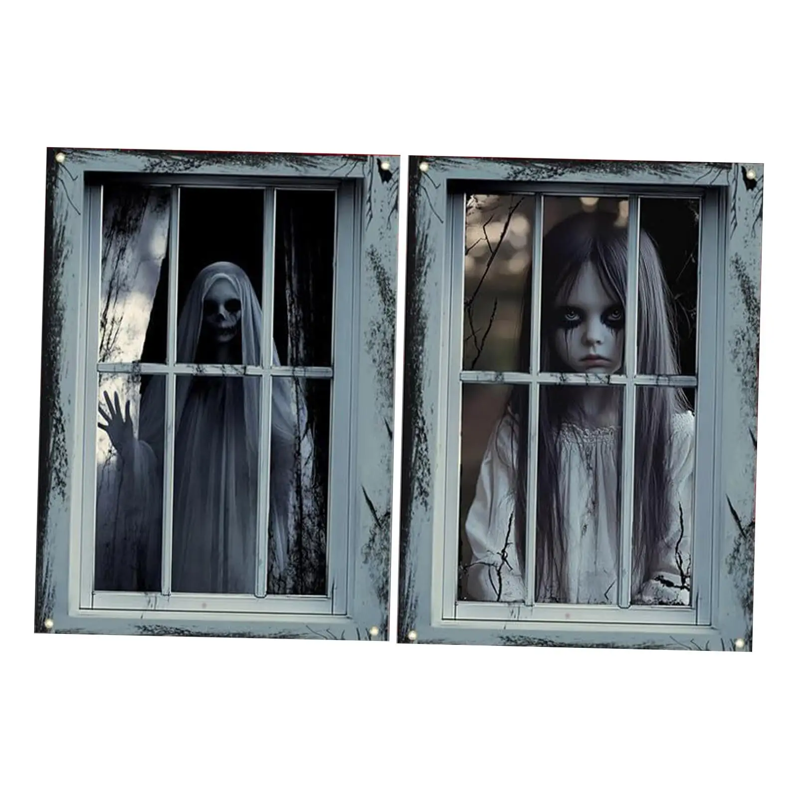 2x Halloween Window Decoration Party Decoration with Rope Halloween Window