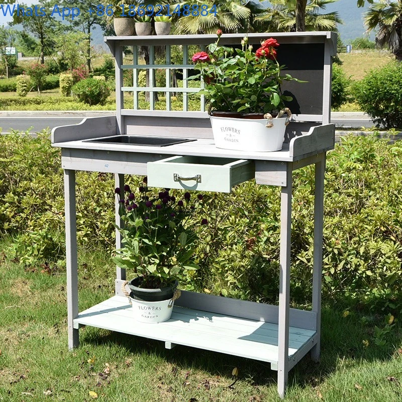 Outdoor Flower Planting Operation Table Vegetable Planting Solid Wood Gardening Furniture Tools Planting Pots Replacement