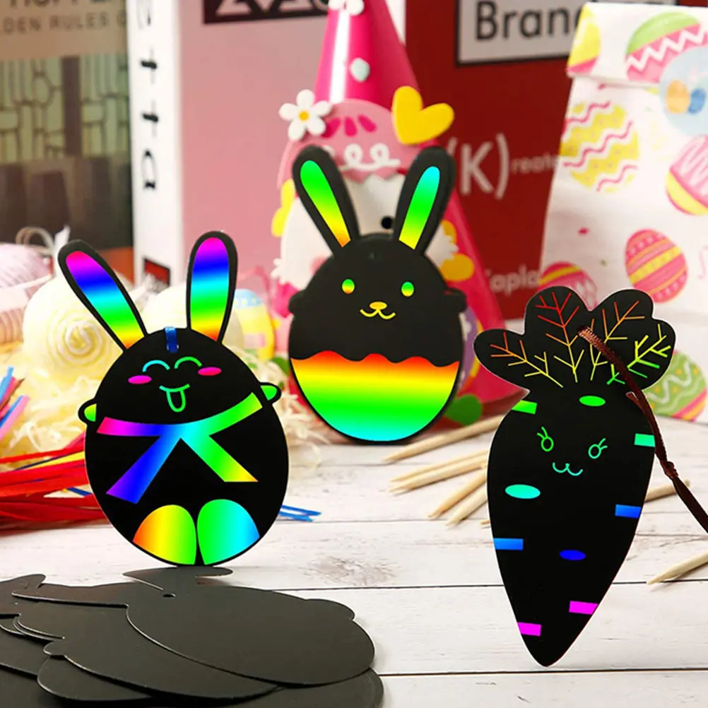

Easter Scratch Paper Scratch Paper Plaything Scratch Craft Art Paper Kids Toy Easter Party Supplies
