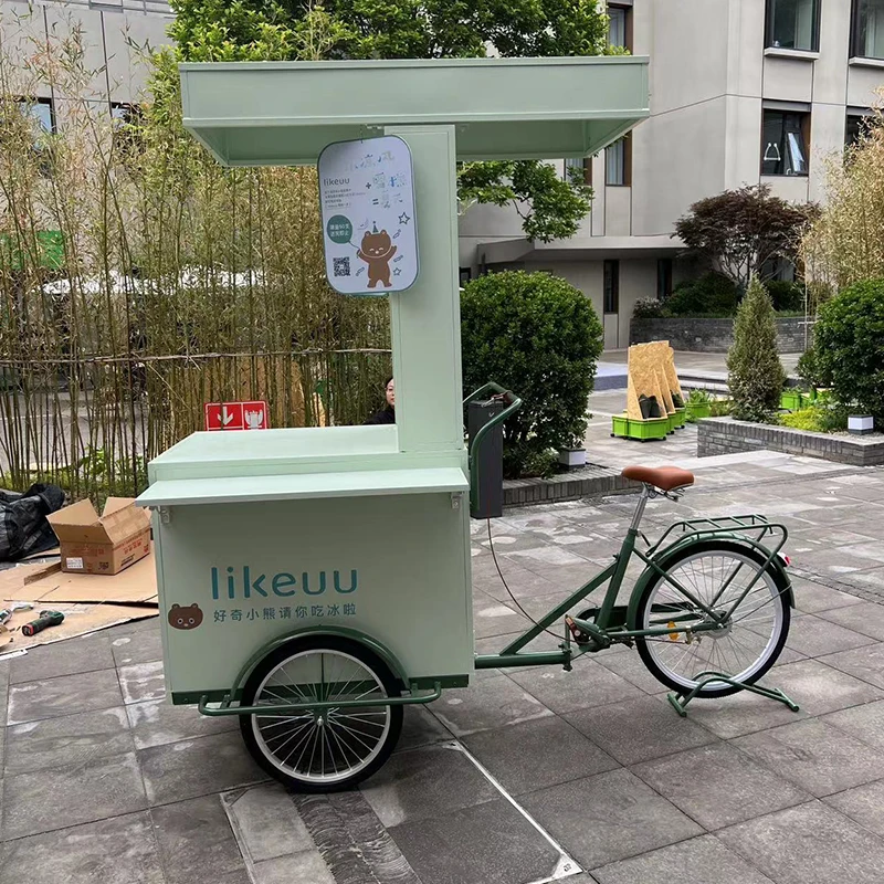 Internet celebrities upside down donkey decoration mobile coffee milk tea stall night market tricycle