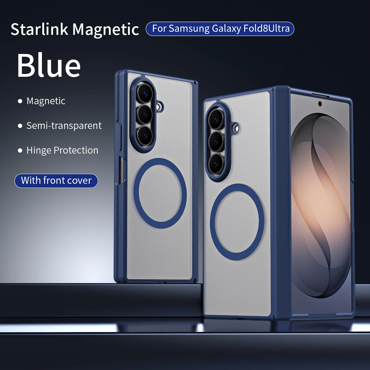 For Samsung Galaxy Z Fold 8 Ultra 7 6 5 4 Case Skin-Friendly Matte Magnetic Wireless Charging With Tempered Film Shockproof Case