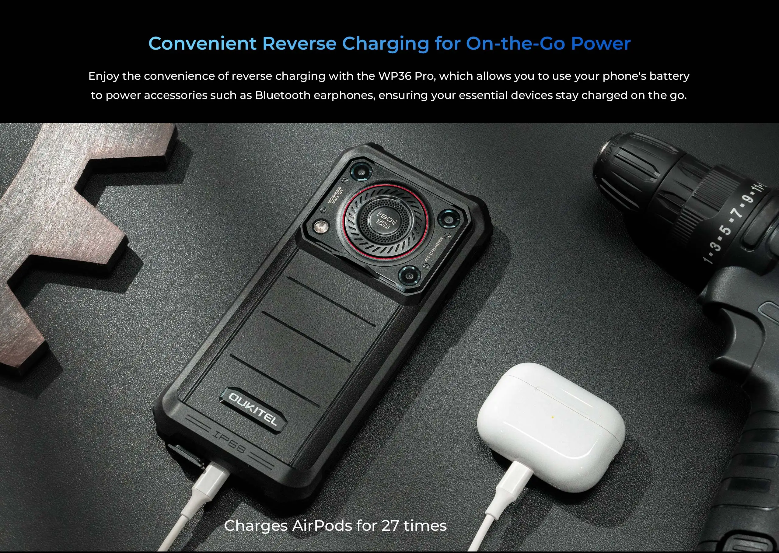Oukitel WP36 Pro Rugged Smartphone 6.52' HD 60Hz 10600 MAh 6GB+256GB Mobile Phone Android 14 13MP+5MP NFC Cell Phone