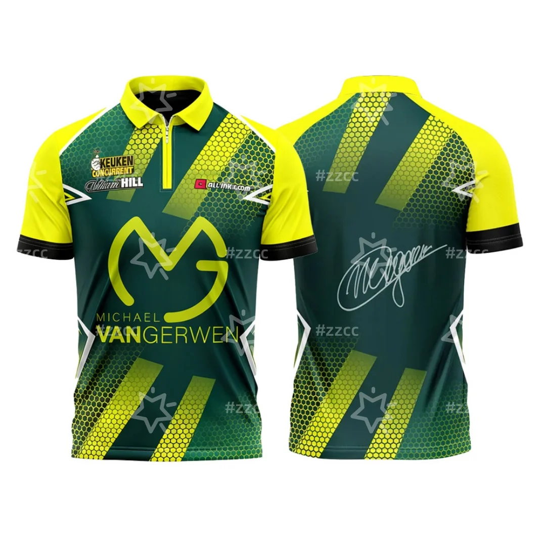 

Футболка-поло 2026 PDC World Darts Championship Michael Van Gerwen, лимитированная серия, быстросохнущая, для мужчин и детей