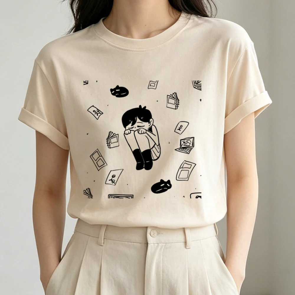 Omori shirt women goth 2000s clearance sales cutecore kawaii t shirt anime cheap 80s harajuku party