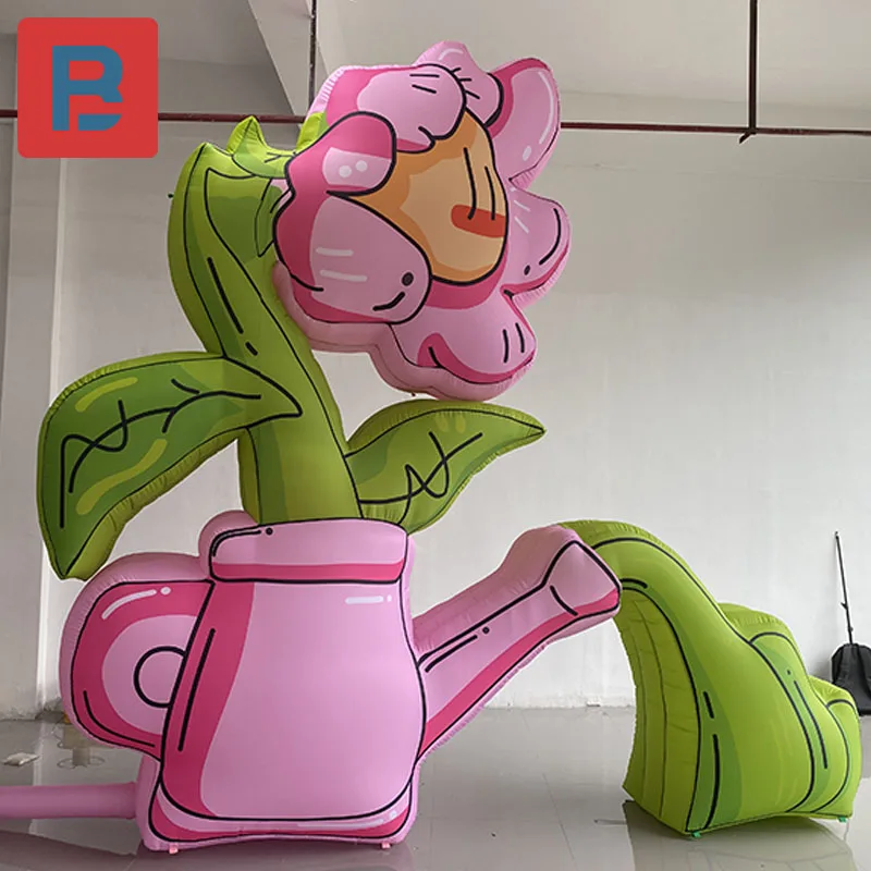 Inflatable creative cartoon pot pot flower gas model shopping mall outdoor market creative art space lighting layout