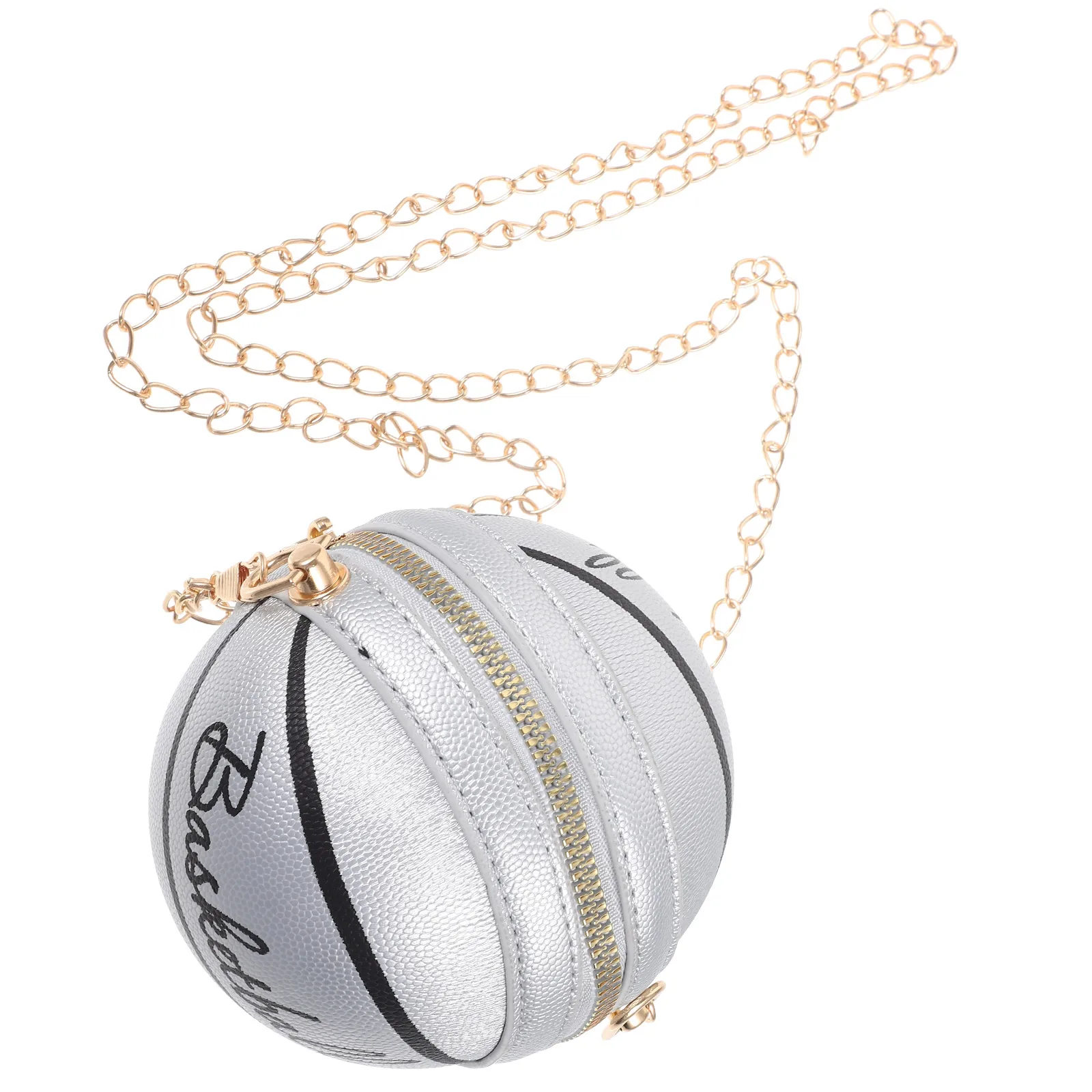 

2024 Cute Chain Basketball Bag for Women Stylish Crossbody Purse Small Messenger Bag Summer Handbags Teen Girls PU