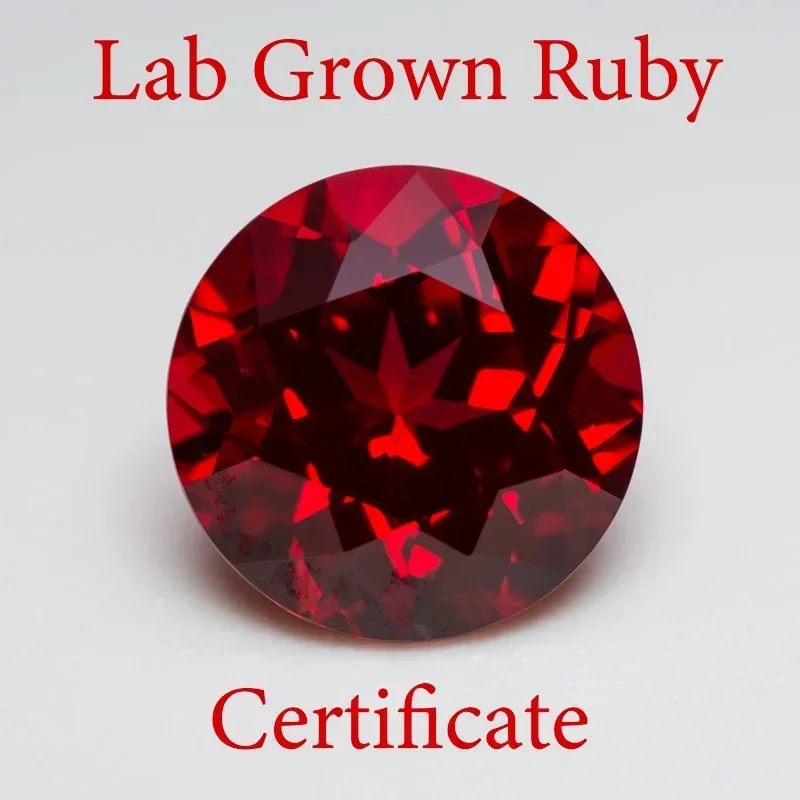 

Top Lab Grown Ruby Circular Pigeon Blood Red Size 5mm-10mm VVS1 Charms Gem for Jewelry Making Selectable AGL Certificate