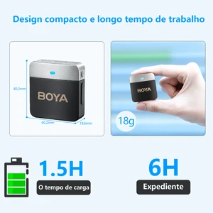 BOYA BY-M1V LAPEL WORD MICROPHONE LAPEL WITH 2.4 GHz CLIP DOUBLE DOUBLE CHANNEL MICROPHONE FOR IPHONE ANDROID CAME FOR SMARTPHONE DSLR PC GAMING TRANSMISSION 8 Main Sales Wireless Boya Microphone - №3