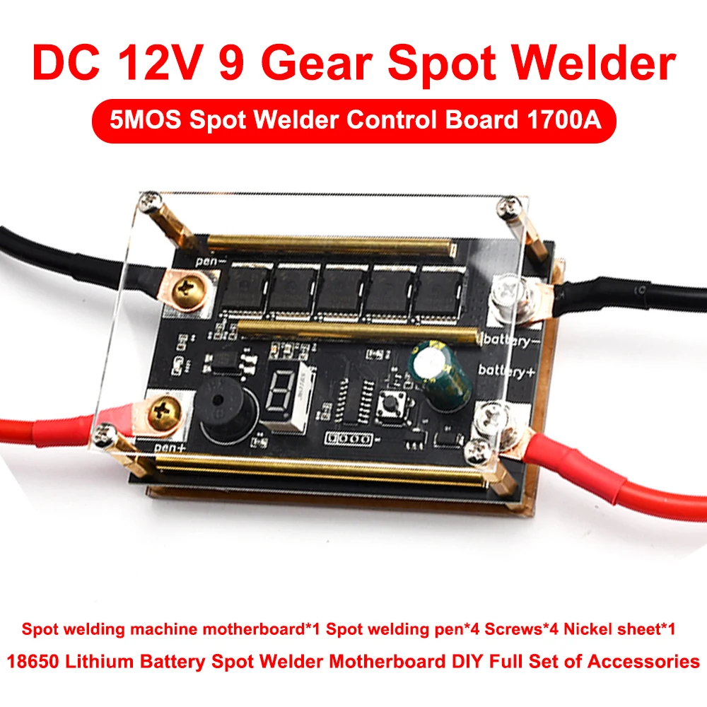 

12V Spot Welder Module 18650 Lithium Battery 5MOS Spot Welder Motherboard DIY Battery Spot Welding Machine 9 Gears Adjustment