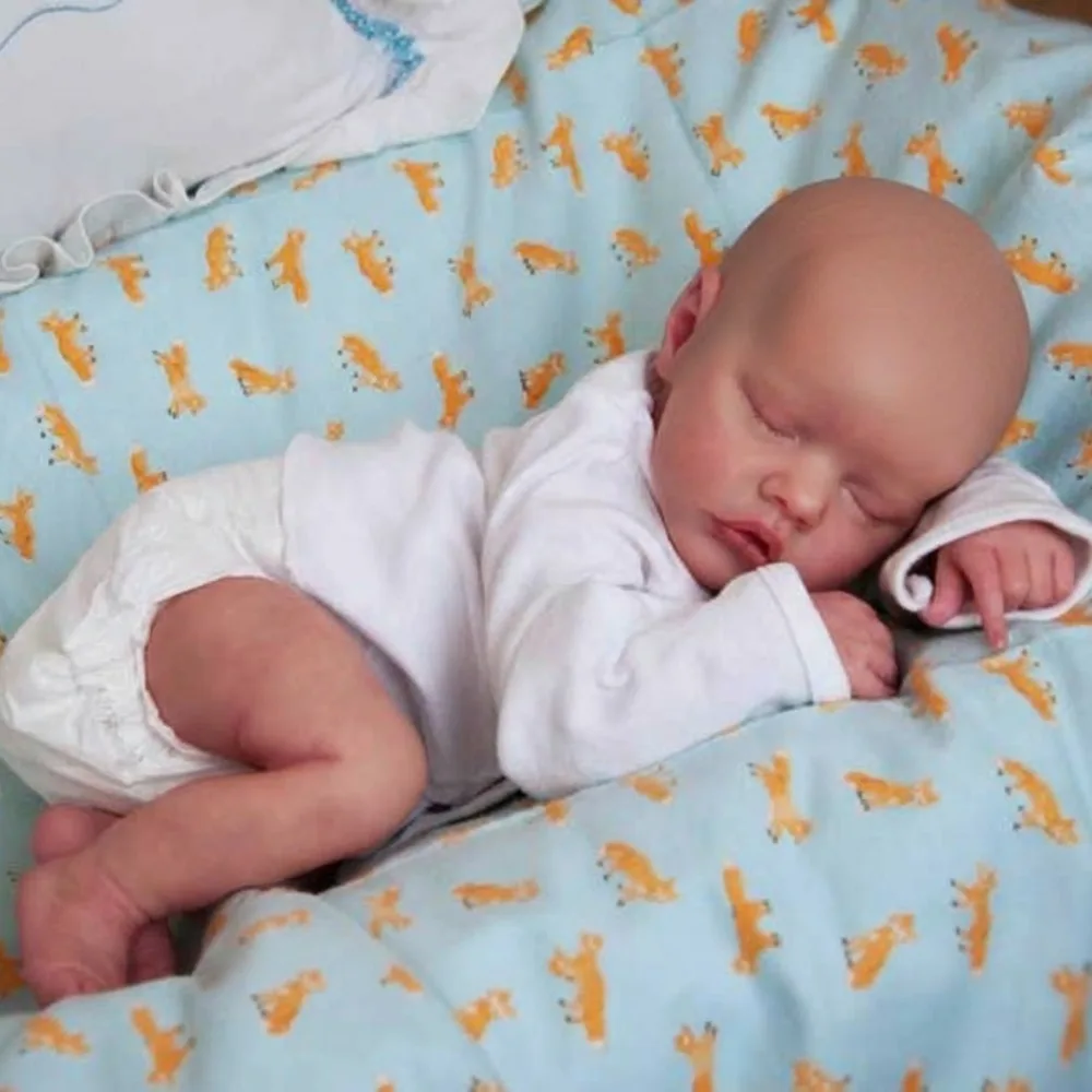 Aizwa1 Realtic Solid Silicone Twins B Baby Girl 16 pulgadas Bebe Soft Touch Reborn Girl Baby Doll (sin sombrero)