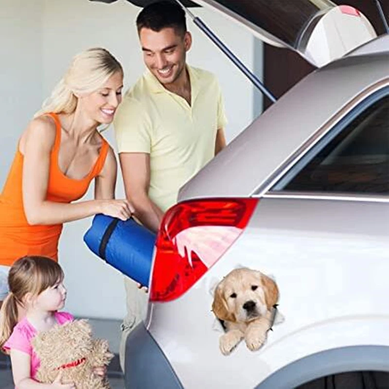 

3d Dog Cute Golden Retriever Puppy Car Sticker for Wall Refrigerator Toilet and Cover Scratch Custom,12CM*9CM