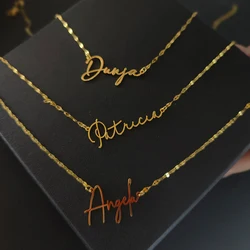 Custom Name Necklace For Women with Lip Chain Gold Nameplate Necklace Handmade Jewelry Best Friend Birthday Gift Choker 2023