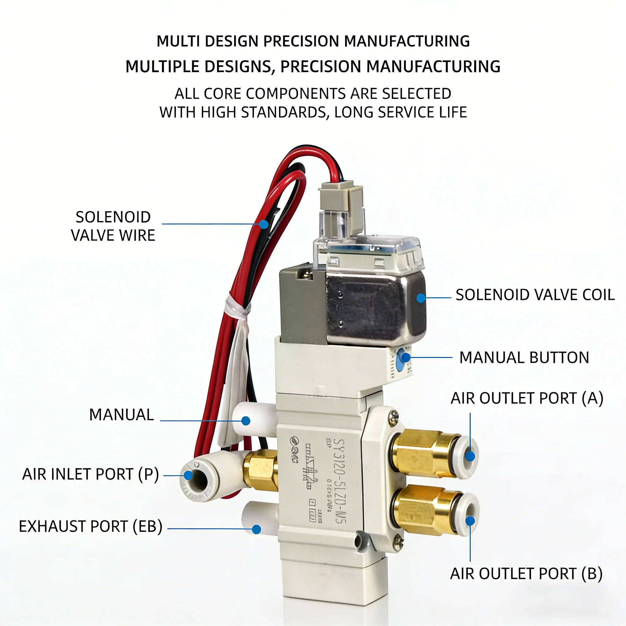 SY3120 Series Solenoid Valve SY3120-5L-5LZ-5LD-5LO-5LZD-5LZE-5LOZ-M5-C4-C6-F1-F2 SY3120-5LZD-C4 SY3120-5LD-M5 SY3120-5LO-C6