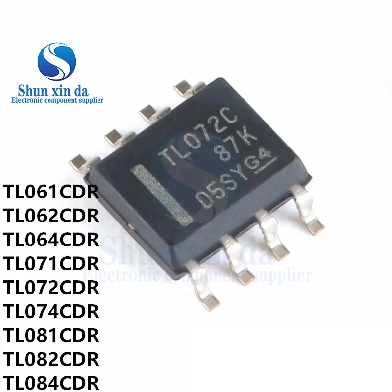 10PCS TL072 SOP-8 DIP-8 TL072CDR TL072IDR TL072ACDR TL072C TL072I 072AC SMD Low-Noise JFET-Input Operational Amplifiers IC