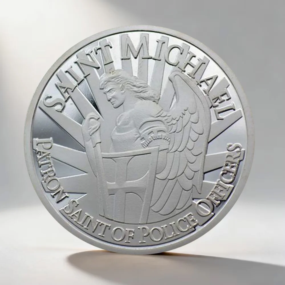 United States Guardian Souvenir Coin Silver Plated Saint Micheal Collectible Coin Home Decoration