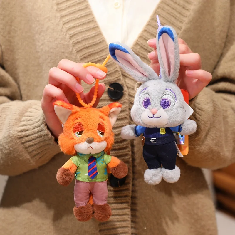 Disney Zootopia juguete colgante de peluche Nick Wilde Judith Laverne Hopps llavero de muñeco de peluche pareja encanto cumpleaños regalo de Navidad