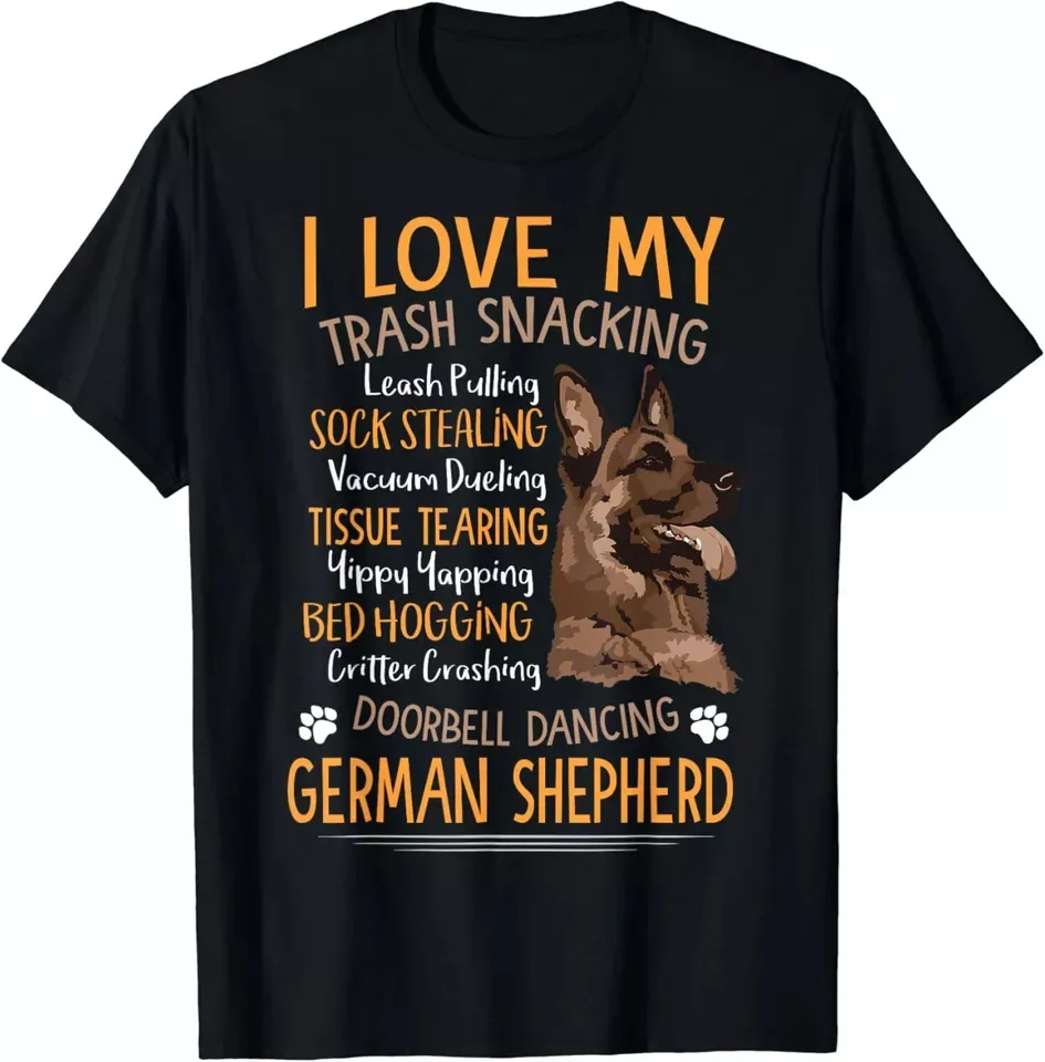 

I Love My German Shepherd Shirt For Dog Lovers Funny Gift Men's T-Shirt S-5XL