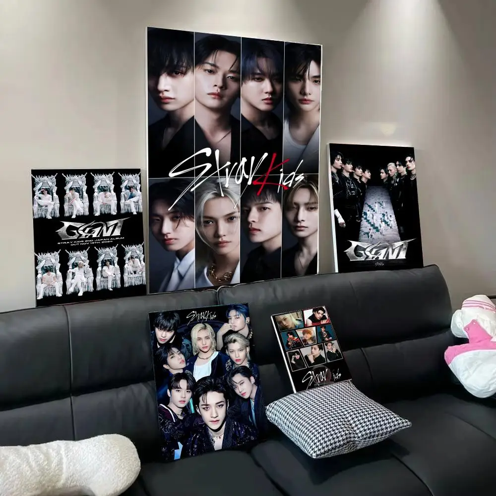 Famous Kpop S-Stray K-Kids Poster Modern Minimalist Wall Art Prints for Bedroom Living Room Home Decor Interior Gift