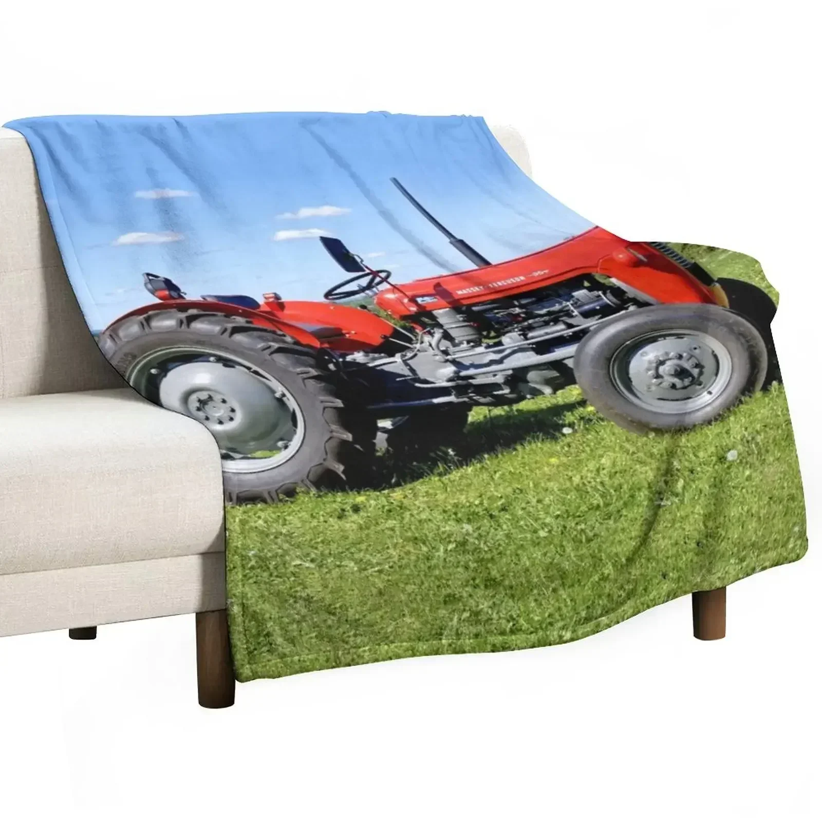 

Massey Ferguson 35 Tractor Throw Blanket Sofas anime Soft Plaid Blankets