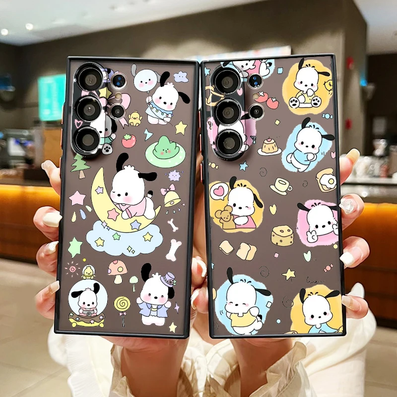 Sanrio Pacha Dog Cute Cartoon Frosted Translucent For Samsung Galaxy S24 S23 S22 S21 S20 FE S10 S9 S8 Plus Ultra Pro 5G Funda