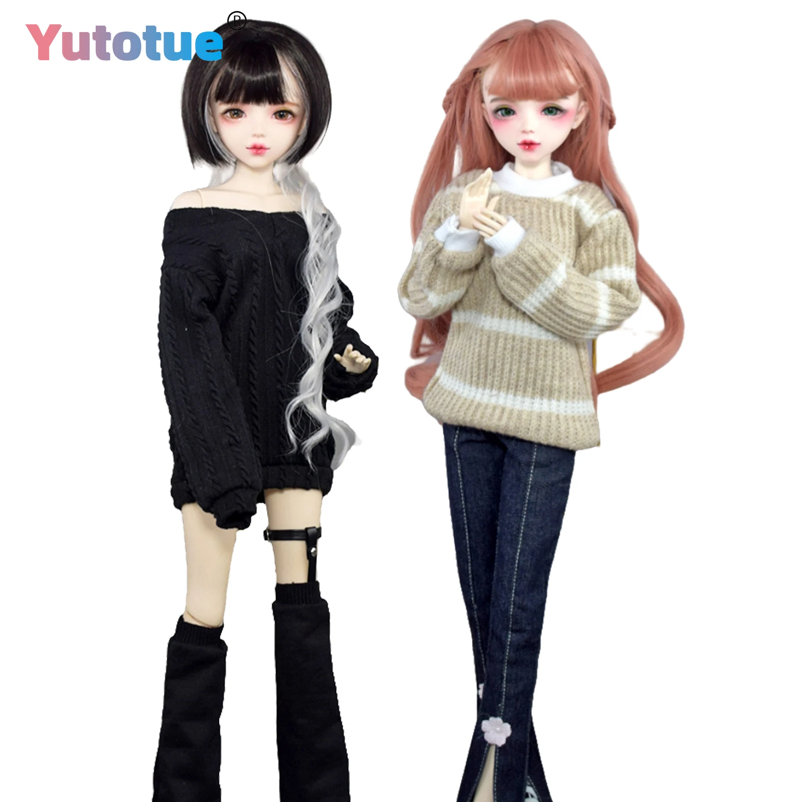 YUTOTUE 22 inch Height Girl Doll and Clothes Shoes All Included Makeup Face Realistic Fashion Doll BJD DOLL